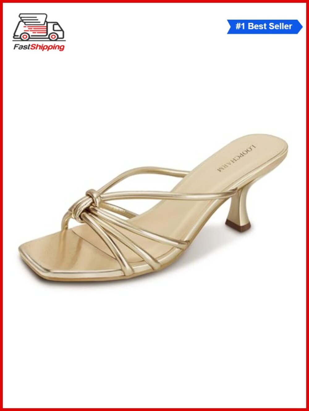 Kitten Heel Strappy Knotted Square Open Toe Mule Sandals Faux Leather